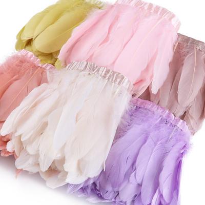 1Yard Goose Feathers Natural Feather Fringe Trims 15-20Cm Goose Plumes Clothing Decor Diy Wedding Dress Sewing Accessory Crafts