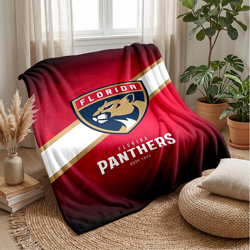 Coperta in Flanella Stampata con Logo Hockey Calda e Confortevole, Amica della Pelle, per Divano, Letto, Uso Quotidiano Indoor