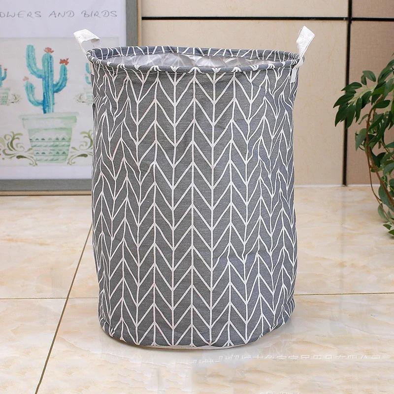 Folding Dirty Laundry Basket 1 PC Kids Toys Organizer Waterproof  Cotton Linen Large Capacity Clothes Storage Bag Laundry Basket