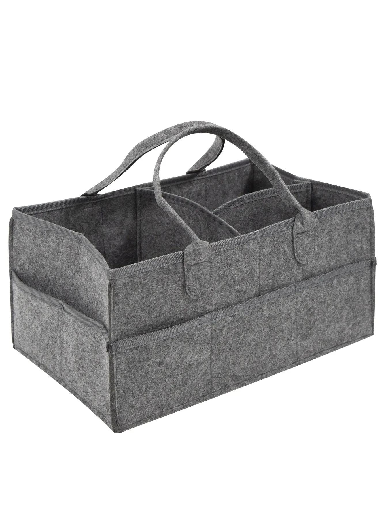 

Органайзер для детской коляски - Складная сумка-тоут для мамы и корзина для хранения подгузников | Портативный и утолщенный дизайн для легкого доступа чёрный