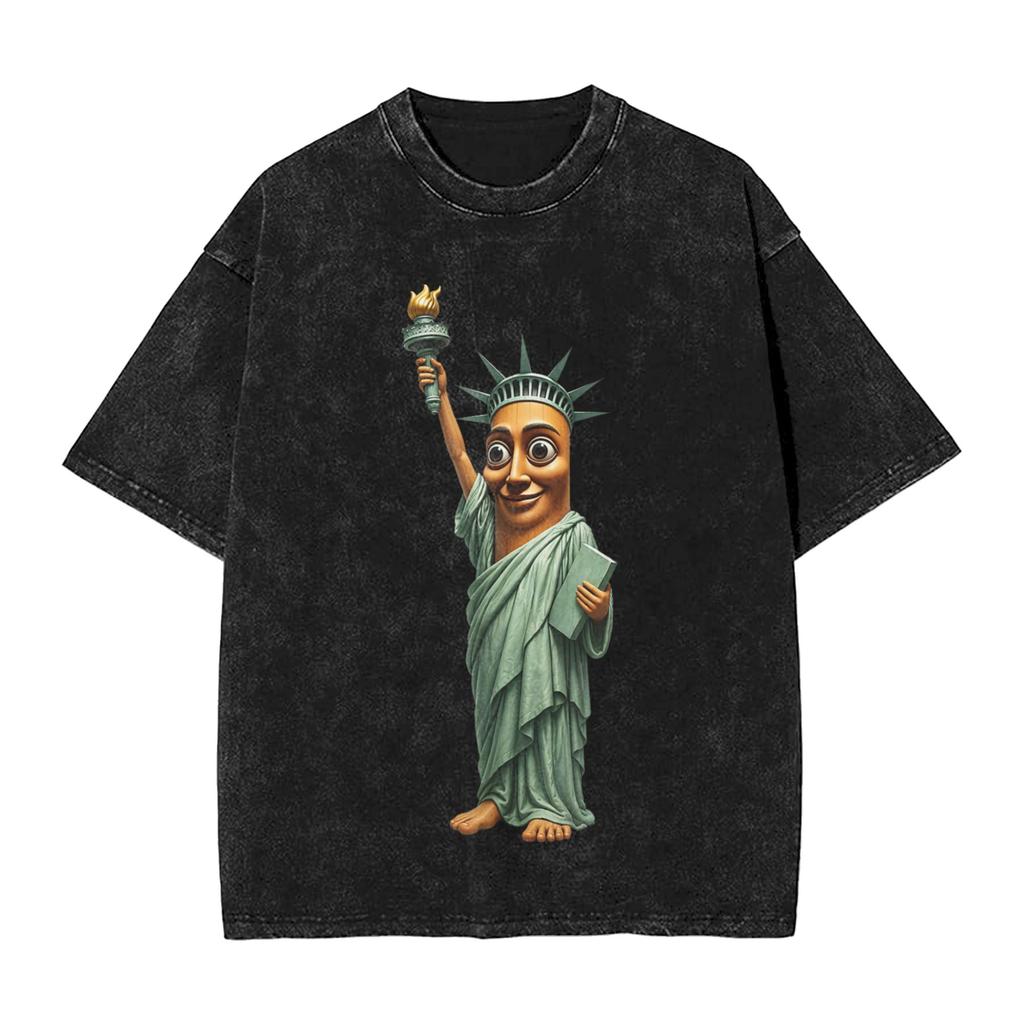 Vintage Washed Tshirt Tung Tung Tung Sahur Sybau Funny Meme Cotton T Shirts Popular Tee Shirt Couple Summer Awesome Design Tees