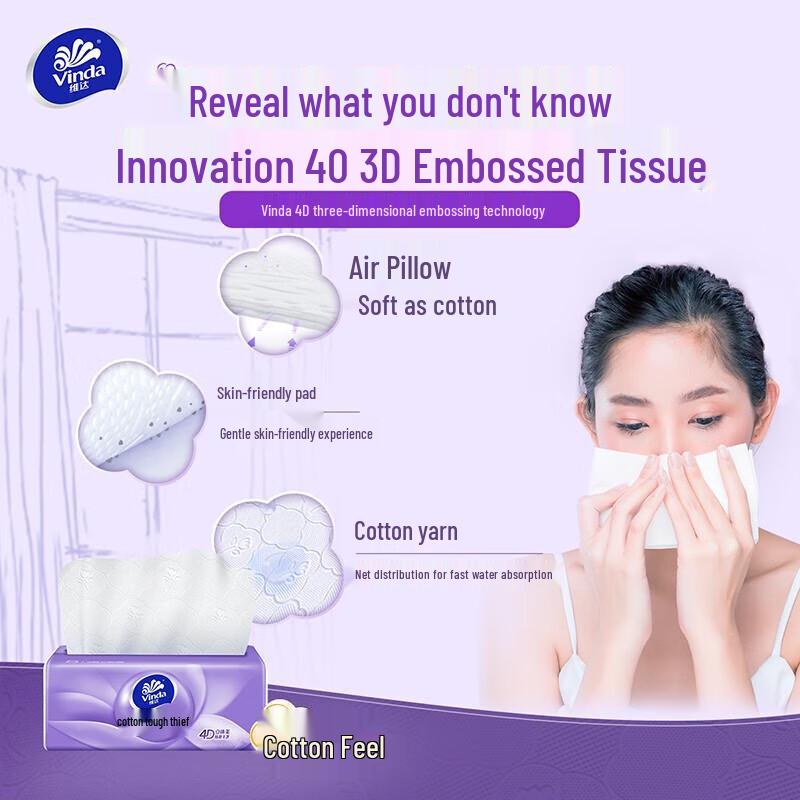 Vinda Cotton Soft Tissues (S-size, Baby & Mother Friendly)