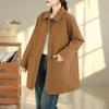 Women's Mid-Length Trench Coat - 2025 Autumn/Winter Korean Style, Casual & Versatile Literary Design