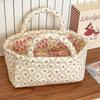 Quilted Quilted Storage Basket Dual Handles Fabric Organizer Bin  Bedroom Storage