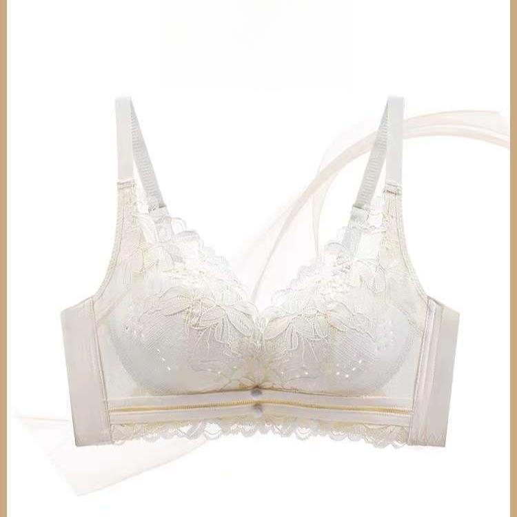 Summer Breathable Bra Women's Hole Cup Adjustable Lace Bra Gathered and Gathered Accessory Bra No Steel Ring Bra