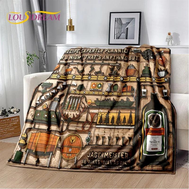3D German Jaegermeister Logo Elk Soft Flannel Blanket for Beds Bedroom Sofa Picnic,Throw Blanket for Cover Outdoors Leisure Gift