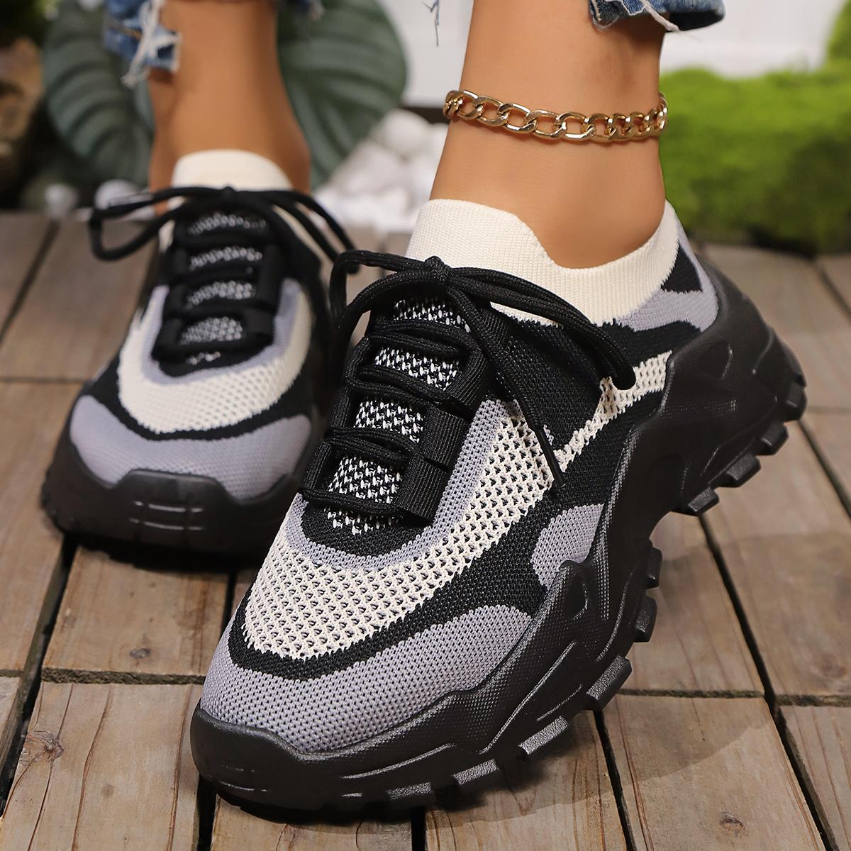 

Модные женские легкие кроссовки из толстой сетки, модные дышащие кроссовки для женщин, удобная повседневная спортивная обувь на платформе 2024 43 чёрный