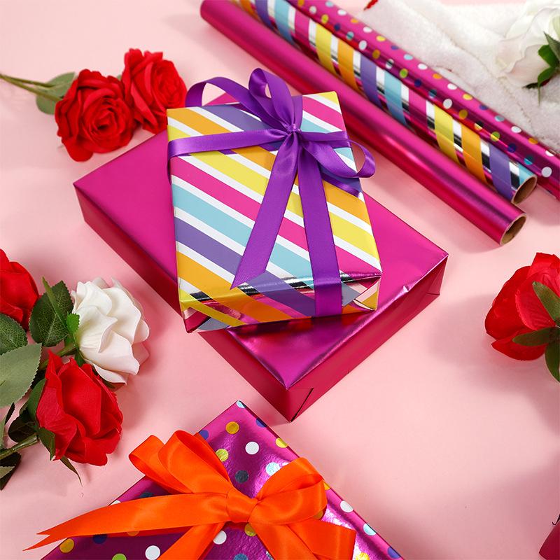 Hot Stamping Rose Red Dotted Wrapping Paper - DIY Gift Wrap & Book Cover
