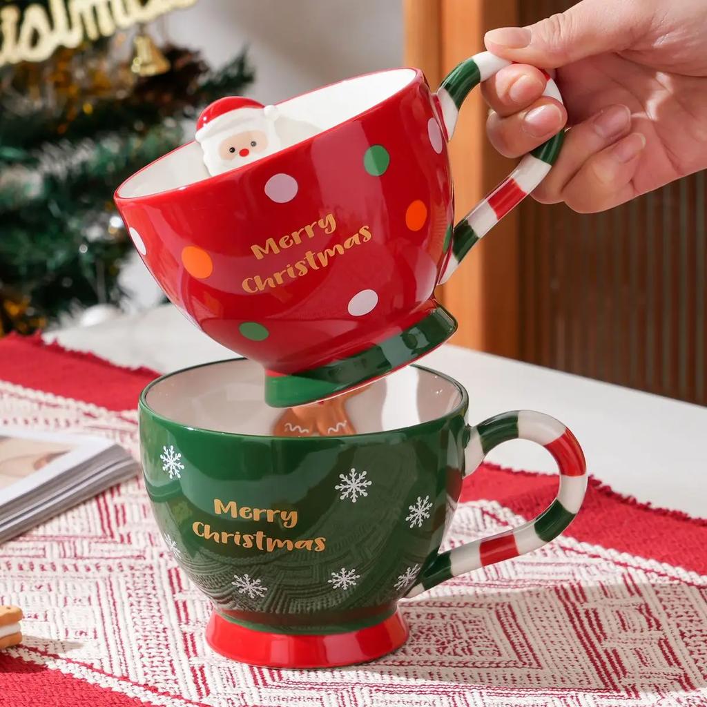 Gingerbread Man Coffee Cup, Christmas Mug, Creative Cartoon Cute Ceramic Mug Christmas Gift, Holiday Gift