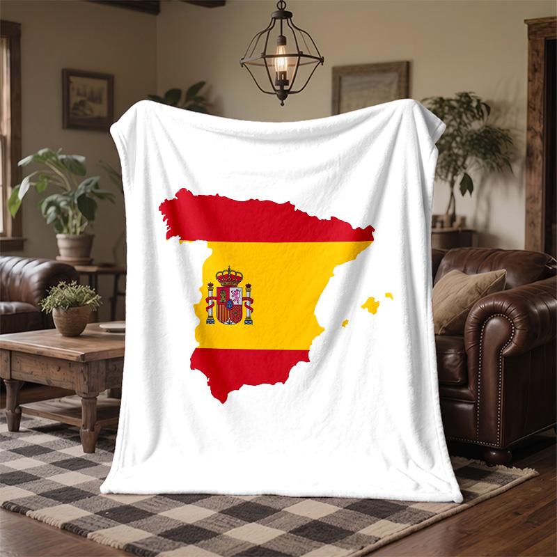 Spain Print Flannel Blanket Soft Warm Sofa Bed Throw Blanket For Home Office Bedroom