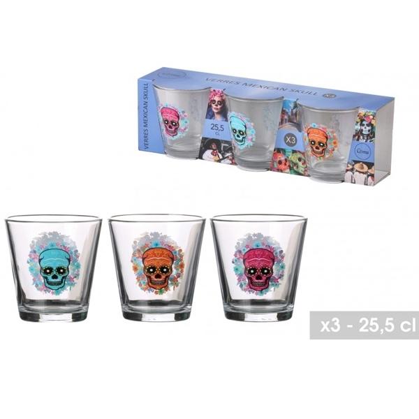 Glasses Calaveras 25.5 cL Mexican Skull