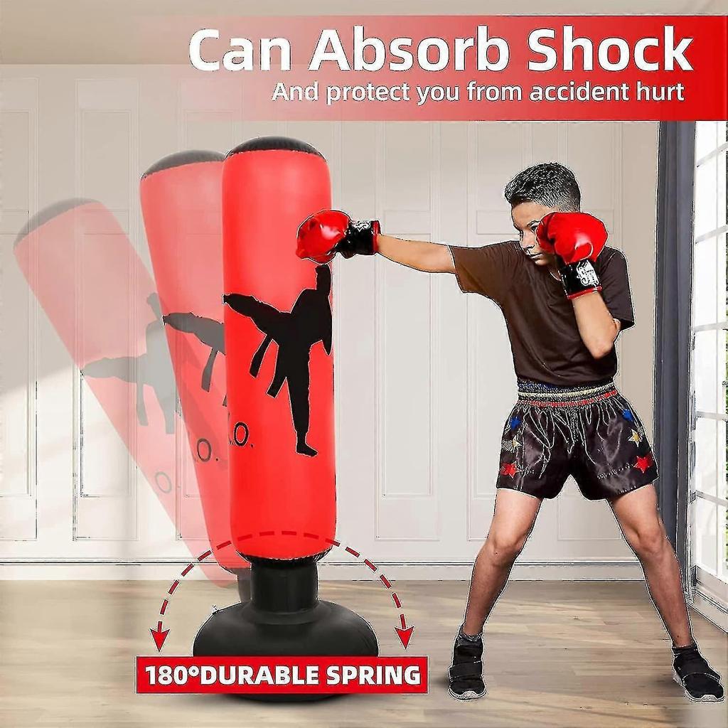 Punching Bag For Kids. Inflatable Boxing Bag . Kids Boxing Practice Set . Instant Rebound
