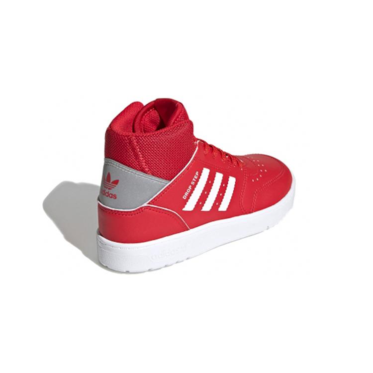 adidas Originals Drop Step 360 C Synthetic Leather High Top Kids' Skateboarding Shoes Red White FV7214