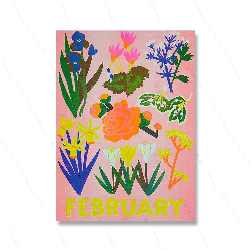 

August Flower Retro Mushroom Vinegar Wall Art Canvas Painting Nordic Poster Print Picture Vintage Living Kitchen Room Home Decor 21x30cm No Framed