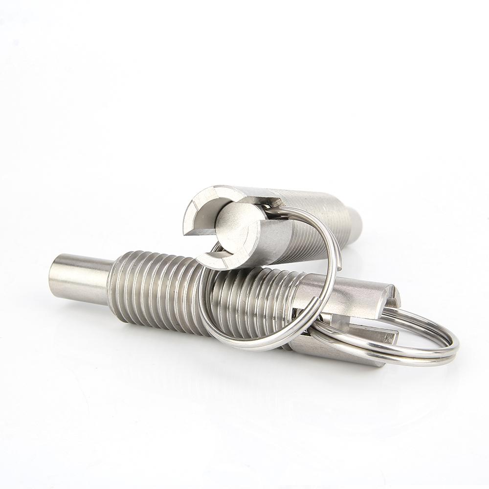 1 stk Rustfritt/Karbonstål Plasseringspinner M6~M16 Indekseringsbolt Håndinntrekkbare Fjærpinner Indekseringsplunger Med Ring