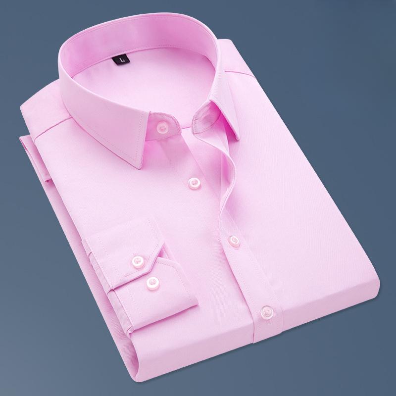 Весенняя акция Мужская рубашка с длинными рукавами, повседневная, деловая, однотонная, облегающая одежда M