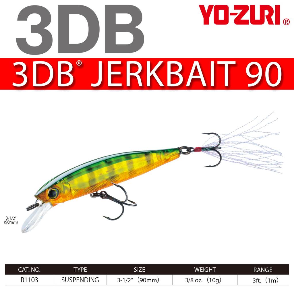 Bass Lure 3DB Jerkbait 90 90mm Real Perch Suspending Type YO-ZURI (SP) Color