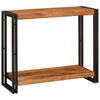 Console Table with Shelf Brown 90 X 33 X 75 Cm Solid Acacia Wood