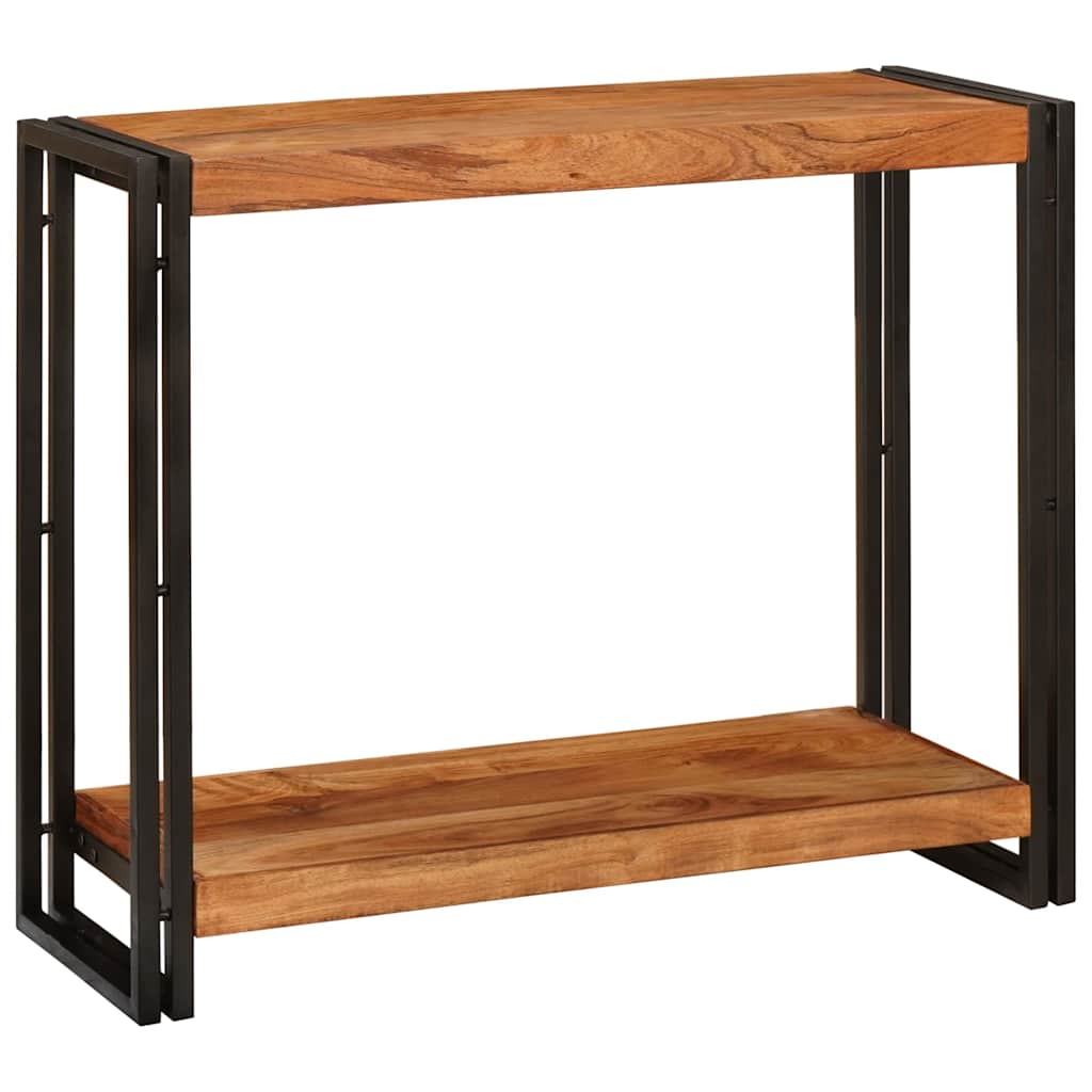 Console Table with Shelf Brown 90 X 33 X 75 Cm Solid Acacia Wood