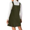 Women's V-neck Corduroy Overall Dress Sleeveless Casual Loose A-line Strap Dress