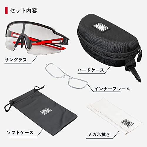 Gorix Photochromic Sports Sunglasses with Clear Lenses, UV400 Protection, Photochromic Lenses, and Inner Frame Included (GS-TRANS204). Ultra-Lightweig