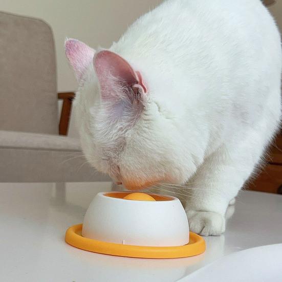 Bol de Lins pentru Animale de Companie Distribuitor de Recompense Lichide Minge de Lins pentru Câini Antiderapant Hrănitor Lent cu Minge Rotativă