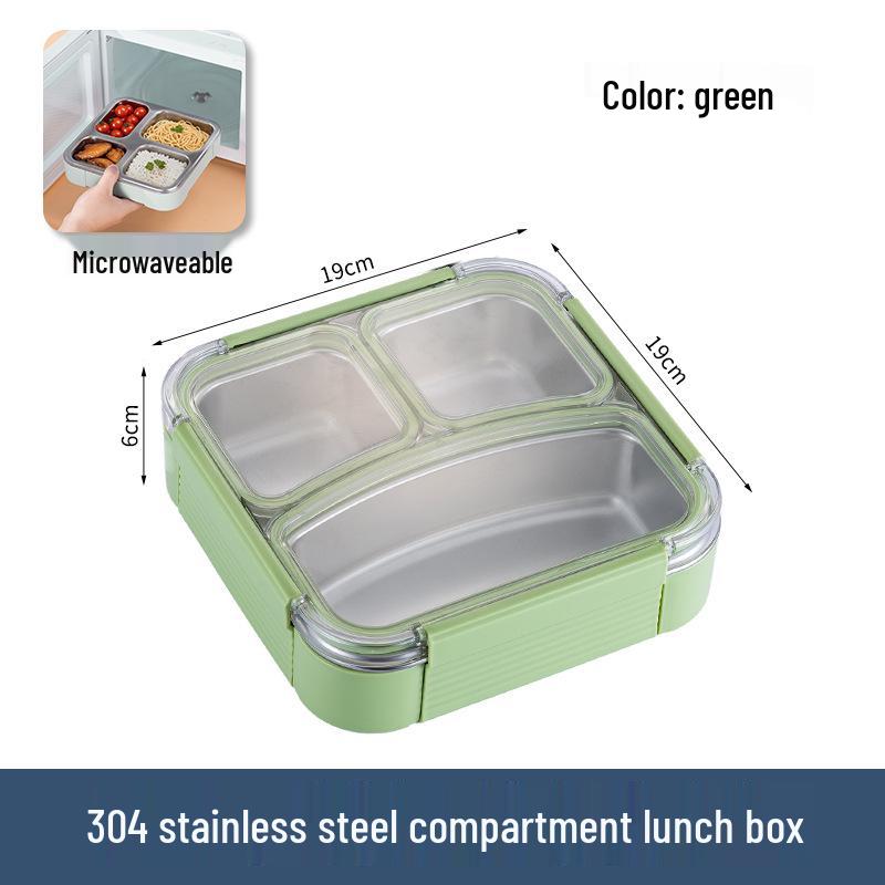 304 Stainless Steel Bento Box: Food Grade, Portable Lunch Container with Sealed Compartments