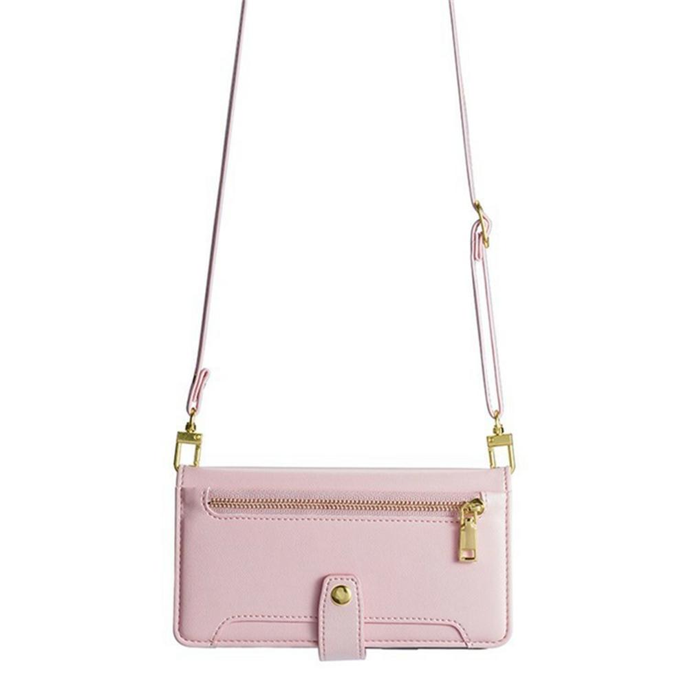 For Itel A50C Leather Case Zipper Pocket Wallet Phone Cover with 2 Straps