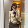 Women's Colorblock Knit Polo Collar Sweater - Faux Two-Piece, Autumn/Winter Base Layer