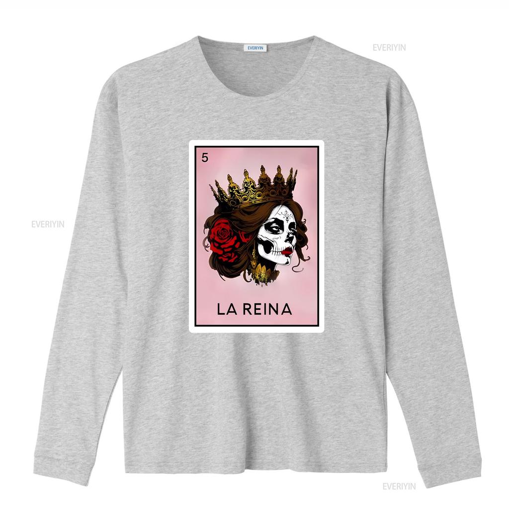La Reina Loteria T Shirt Mothers Day for Mexican Mom Latina Queen Party Vintage Washed Designer Clothes Fashion Breathable