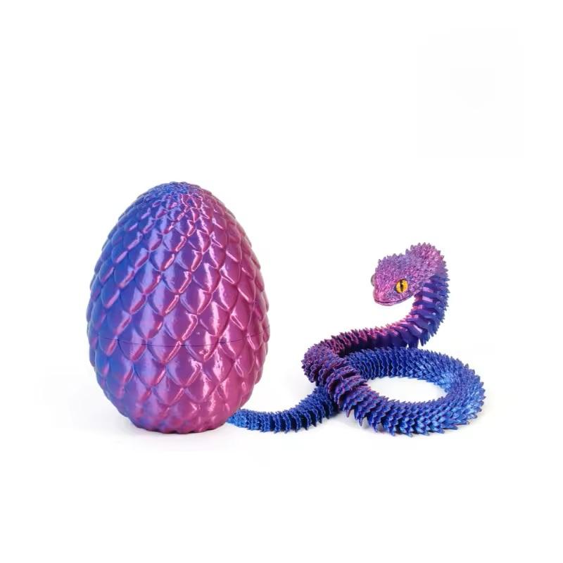 

3D Printed Snake with Egg Joint Mobility Simulate Snake Ornament Desktop Home Animal Decoration Kids Desktop accessories