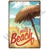 Beach Tin Sign Plaque Metal Summer Sign Metal Plate Wall Decor For Beach Bar House Surf Club Decorative Iron Painting Poster