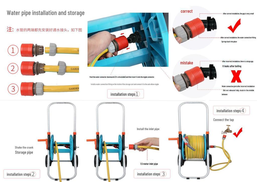 Eagle Brand Garden Hose Storage Reel Winder with Universal Pulley