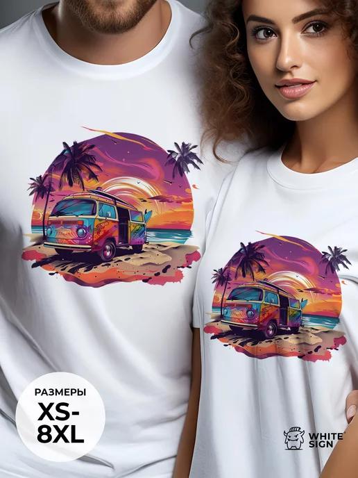 Oversized summer T-shirt with  Van  print XL