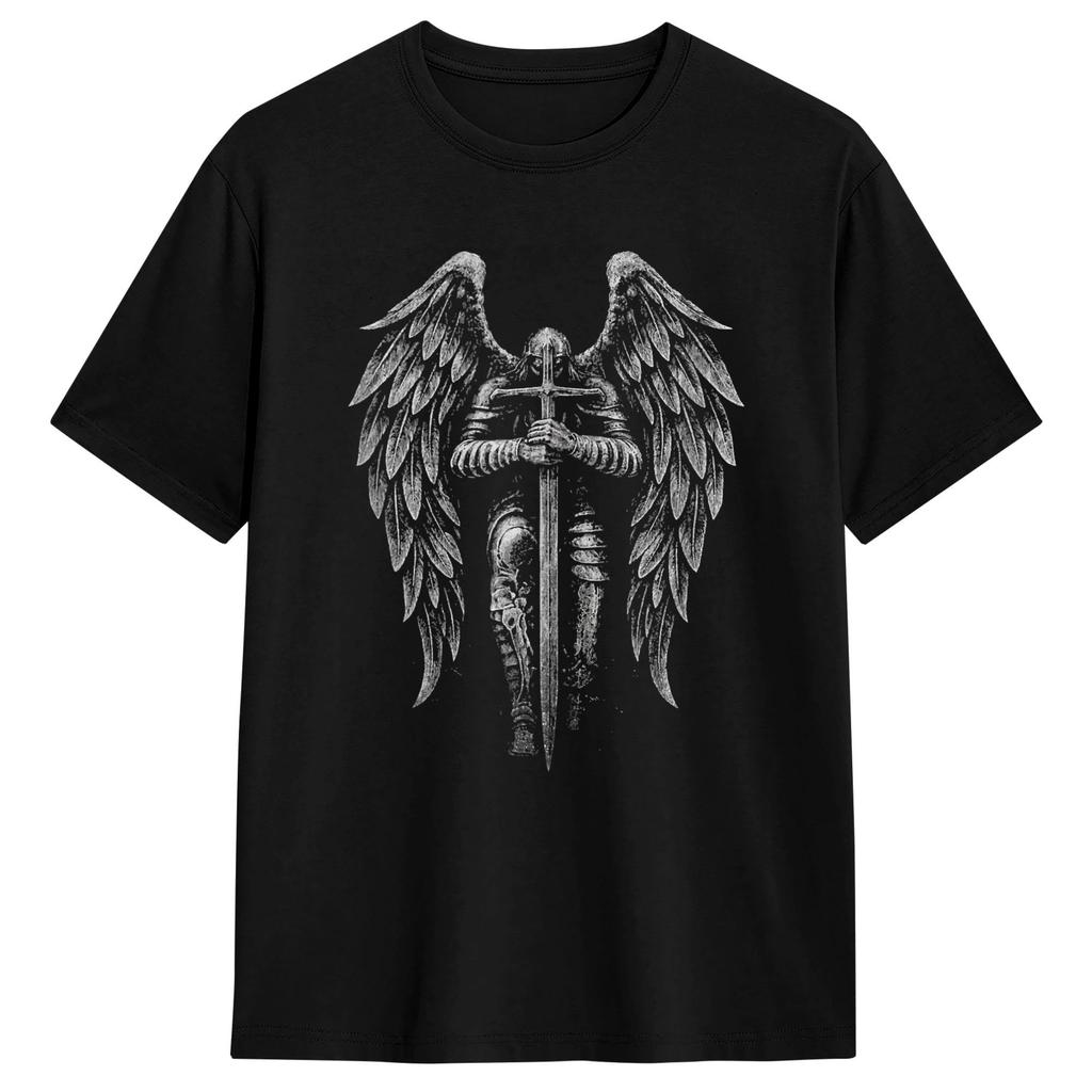 St Michael Archangel Religious Orthodox T Shirt Male Vintage T Shirts Beach O Neck Harajuku Tee Shirt Custom Logo Big Size Tops
