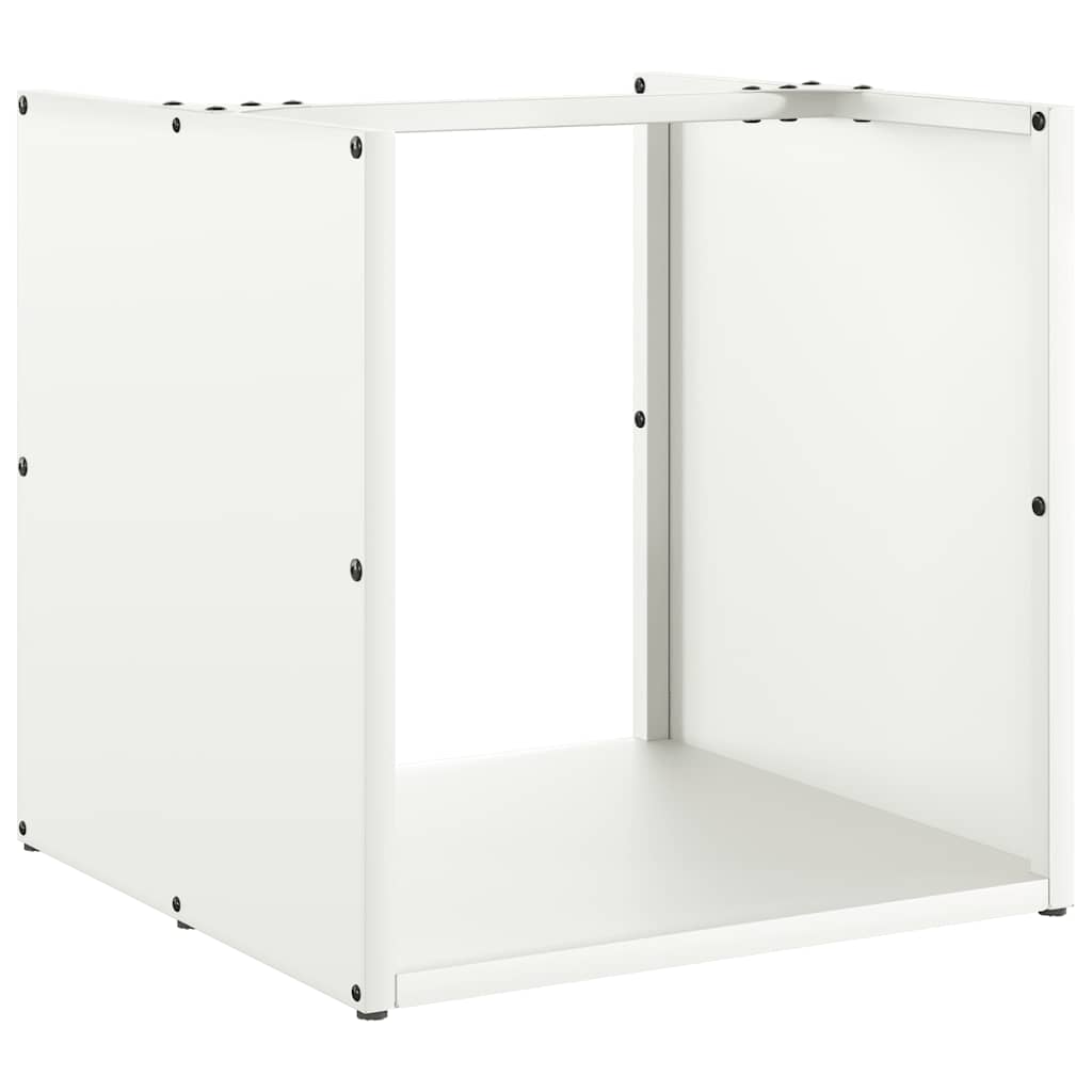 Firewood Rack White 40 x 40 x 40 cm Cold Rolled Steel