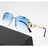 Gradient Punk Sunglasses UV400 Frameless Eyewear Vintage Sun Glasses for Women Men