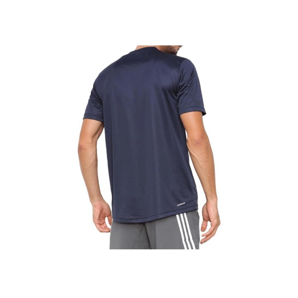 Adidas Solid Color Casual Comfort Quick-Dry Round Neck Short-Sleeved T-Shirt Men Tops Legend-Ink-Blue White GM2097