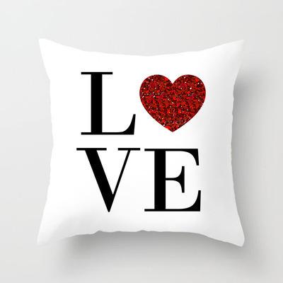 Valentine'S Day Series Patterns Throw Pillow Cover With Short Plush Print For Living Room Sofa Decoration Cushion Cover