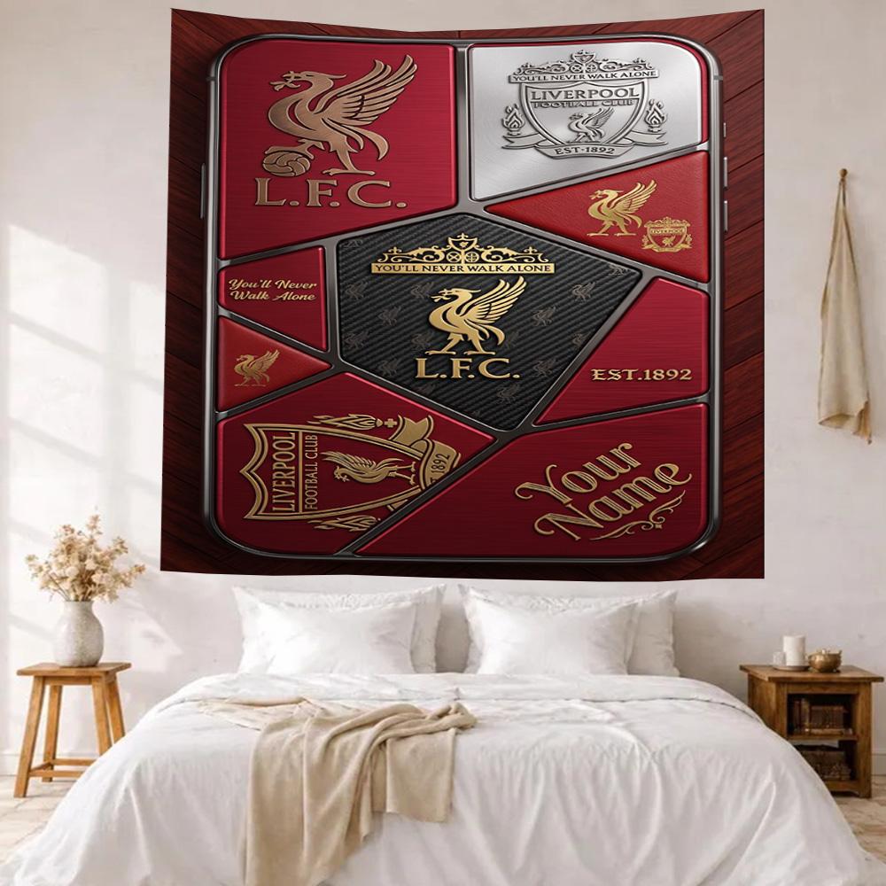 Liverpool Fc Custom Your Name Wall Decor Tapestry Art For Pet Memorial Birthdaywedding Party Backdrop Family Gift