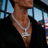 Hip Hop Crown QUEEN European and American Trendy Tennis Chain Necklace, Unisex Alloy Pendant Jewelry
