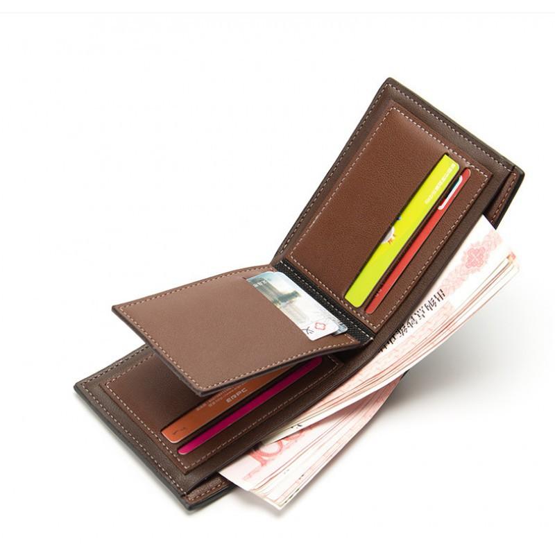 Wallet Men's European American Business Youth Short Anti Demagnetization Multi Slot Thin