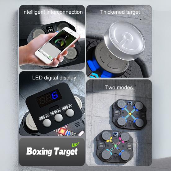Music Boxing Machine for Kids Bluetooth-compatible Intelligent Scoring Target with Racing Light Thickened Wall Mounted Boxing Target