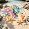 Custom Name Personalized Labubu Print Beach Towel, for Trip Camping Beach Party Home Decor, Birthday Gift for Family & Friends