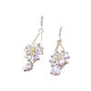 Transformable Fashion Rhinestone Flower Drop Earrings with Elegant and Slimming Ear Hook Design