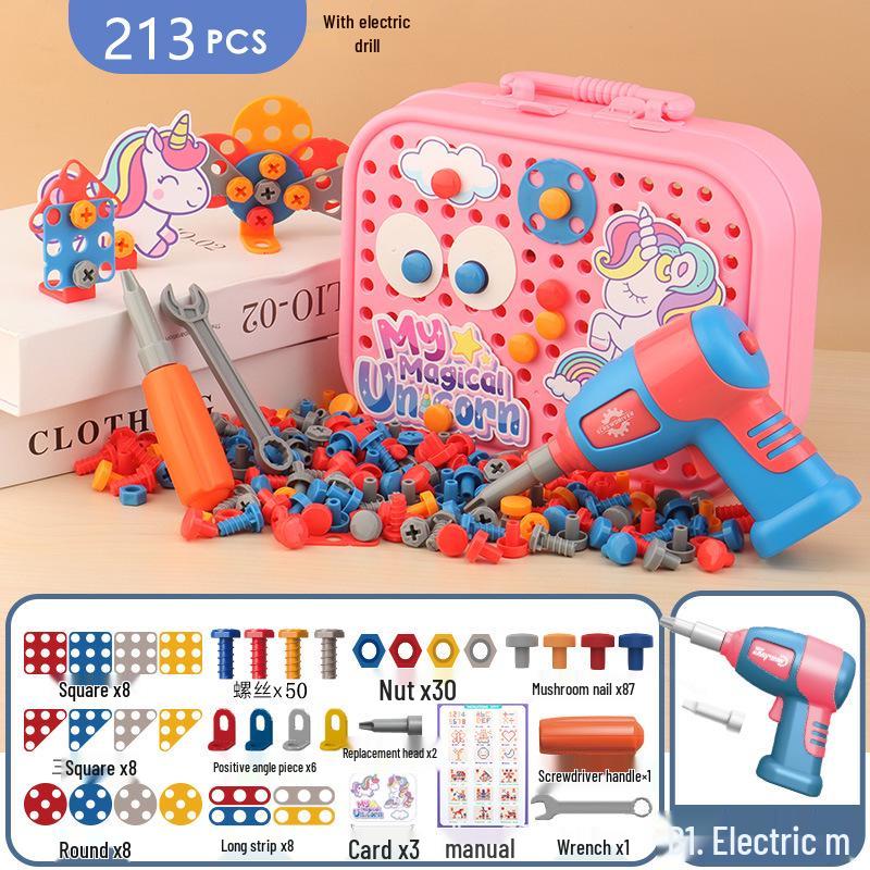 Children's Electric Drill Building Block Set: Assembly & Disassembly Educational Toolbox