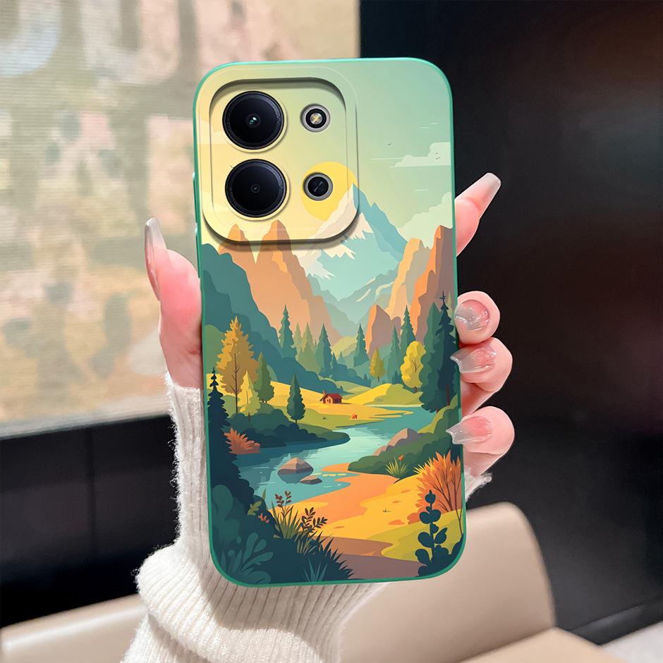 Case For Xiaomi Redmi 15C 14C 13C 12C Brilliant Flower Mountain Shockproof Protective Fashion Cover For Redmi15C Redmi14c Coque