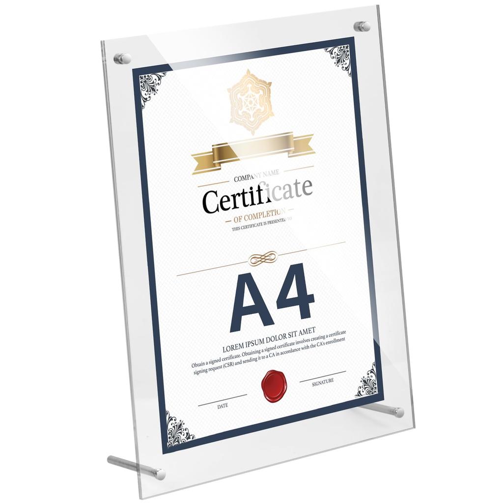 Picture A4 Acrylic Frame Photo Photo Can Be Placed Horizontally or Picture Certificates of Appreciation Awards, Frames, Frame, Stand, Transparent,