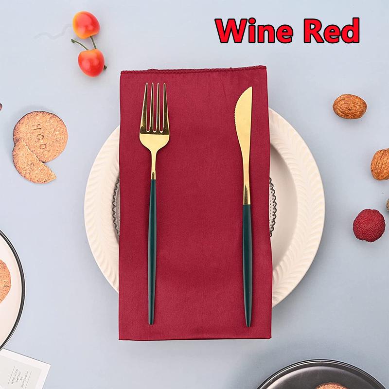 

12 шт 43X43 см атласные салфетки для стола мягкие носовые платки романтические свадебные банкетные салфетки для стола украшение для званого ужина рождественский подарок вино красного