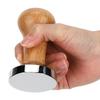 Professioneller Holz-Kaffee-Tamper Pulver-Presshammer Kaffeezubehör für Zuhause Büro 53mm Holzfarbe 53mm flache Basis